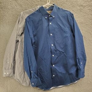 Duluth Co Mens Small Wrinklefighter Relaxed Fit Pattern Shirt 92105 Lot Of 2